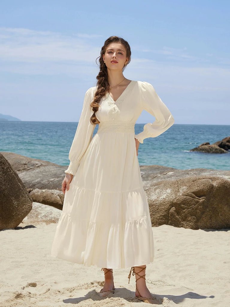 Scarlet Darkness Renaissance Festival Elastic Waist Pockets Dress