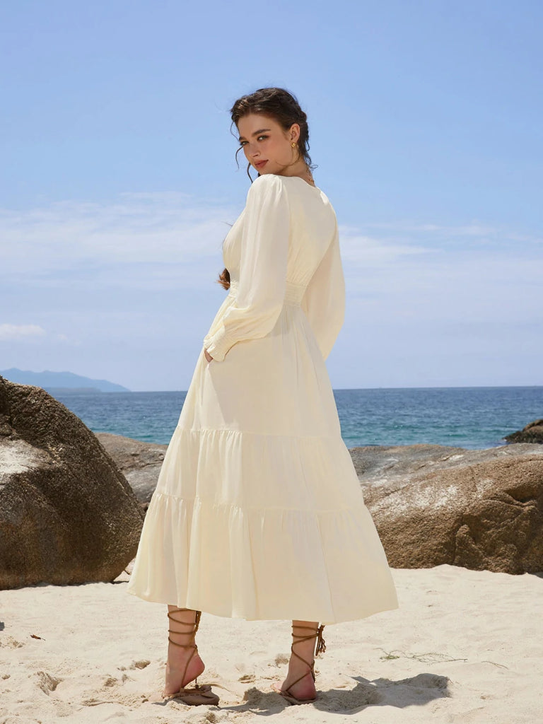 Scarlet Darkness Renaissance Festival Elastic Waist Pockets Dress