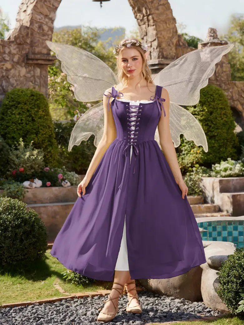 Scarlet Darkness Renaissance Fairy Character 3pcs Set Costume with Lining