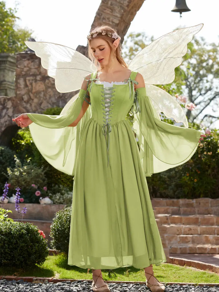 Scarlet Darkness Renaissance Fairy Character 3pcs Set Costume with Lining