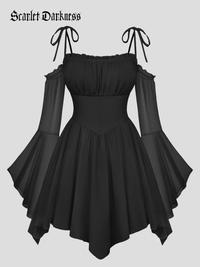black fairy dress Women's Gothic Dark Sleeveless Vintage Punk Drawstring Waistband Dress Sweet Cool Sweet Spicy Dress (Small) : Clothing, Shoes & Jewelry Spread some dark magic this Halloween when you wear this Dark Fairy Costume Black Lace Fairytale Dress -