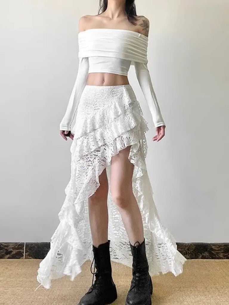 Scarlet Darkness High-Low Bustle Skirts