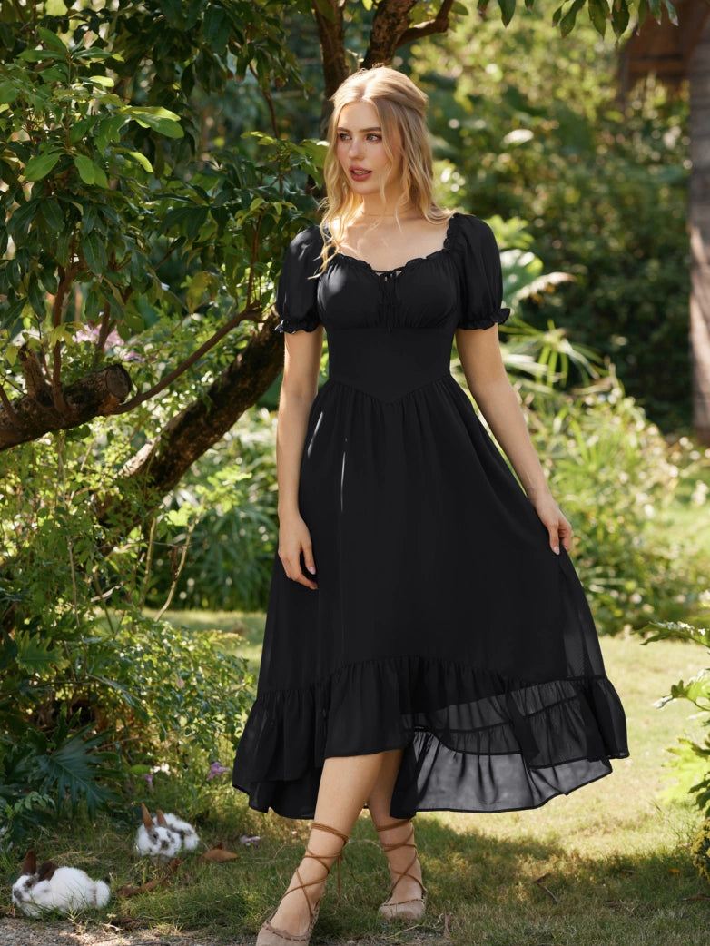 Scarlet Darkness Renaissance Off Shoulder Fairy Dress with Pockets Scarlet Darkness Renaissance Off Shoulder Fairy Dress with Pockets