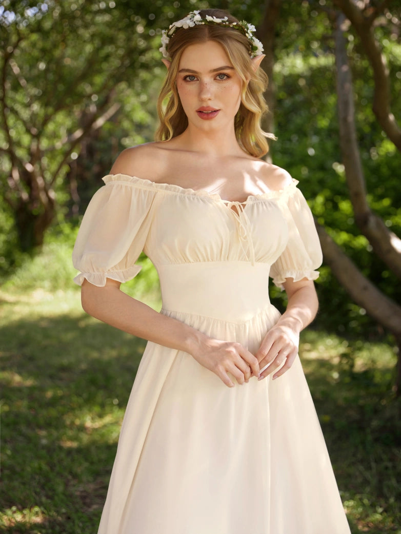 off shoulder fairy dress Scarlet Darkness Renaissance Off Shoulder Fairy Dress with Pockets