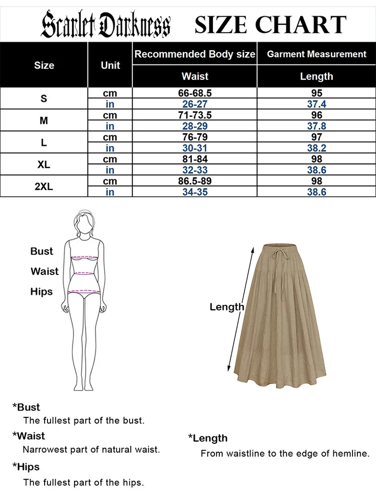 Scarlet Darkness Women Renaissance Tiered Swing Pockets Skirt