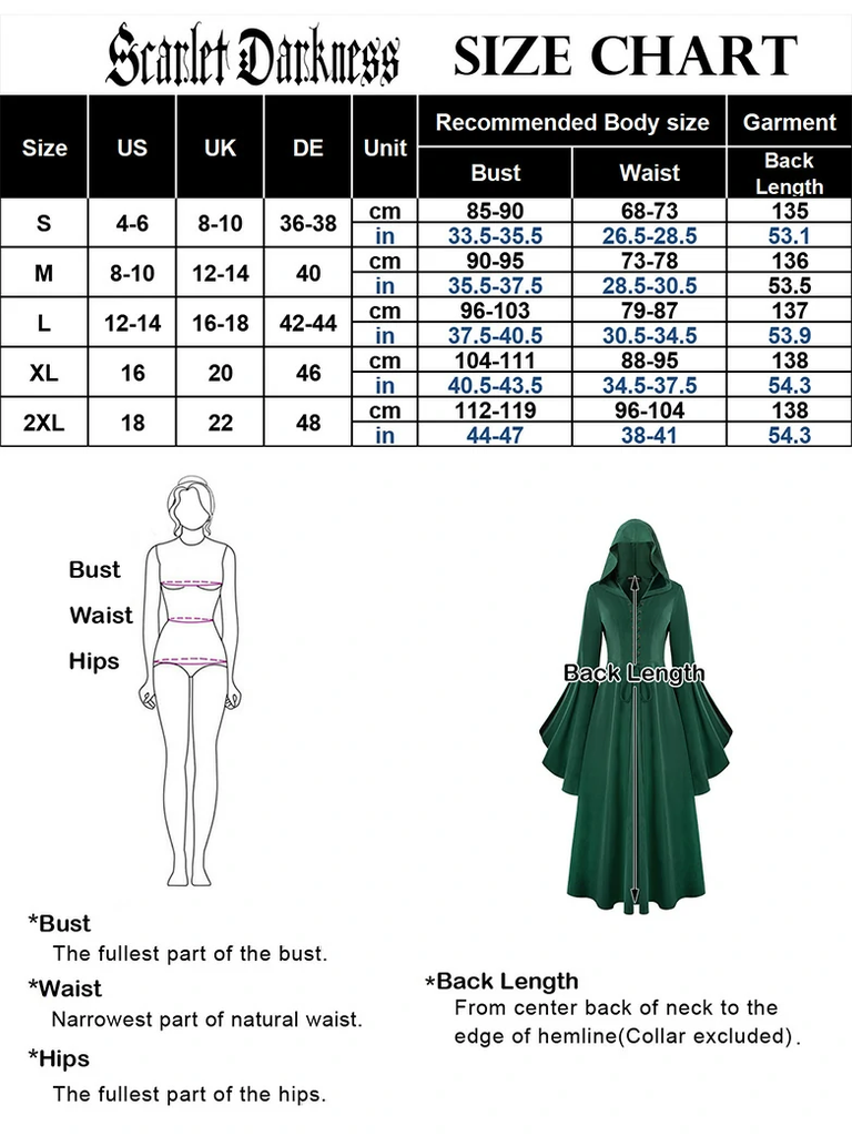 Scarlet Darkness Women Medieval Celtic Celestial Costume Scarlet Darkness