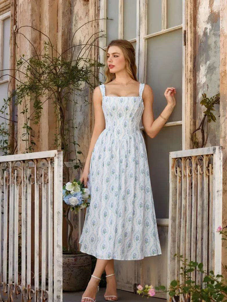 Women Victorian Corset Dress with Pockets for Spring Women Victorian Corset Dress with Pockets for Spring
