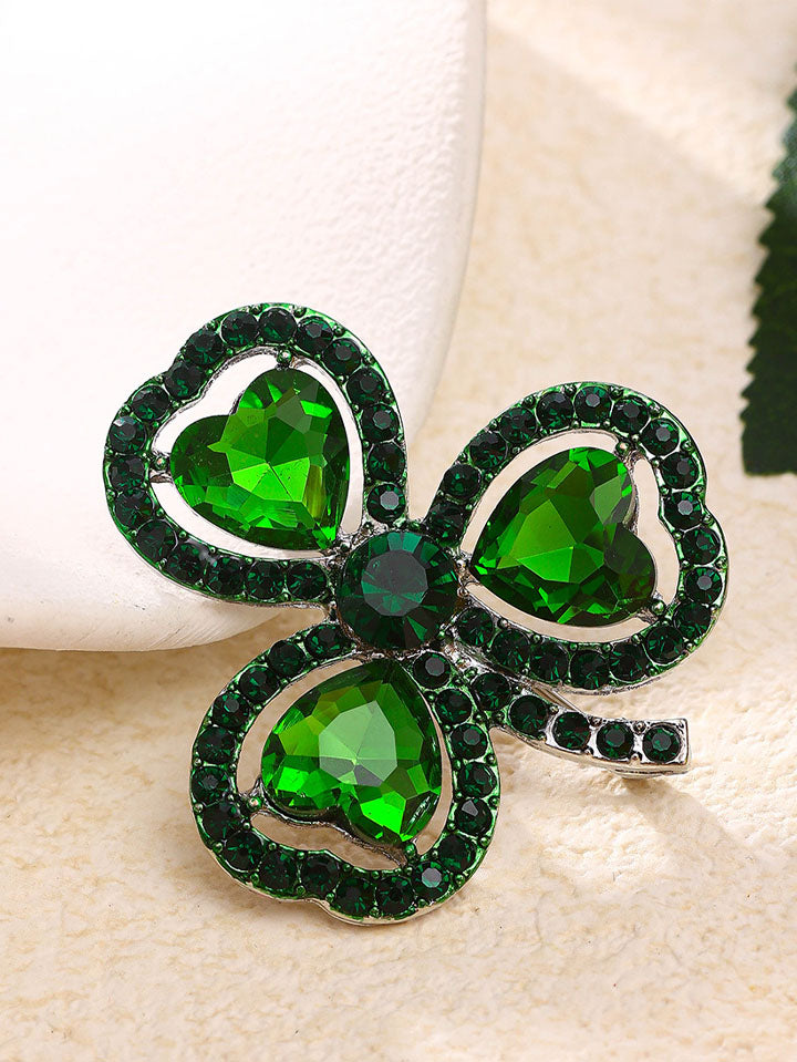 St. Patrick's Day Miss Lucky Shamrock Green Love Brooch SCARLET DARKNESS